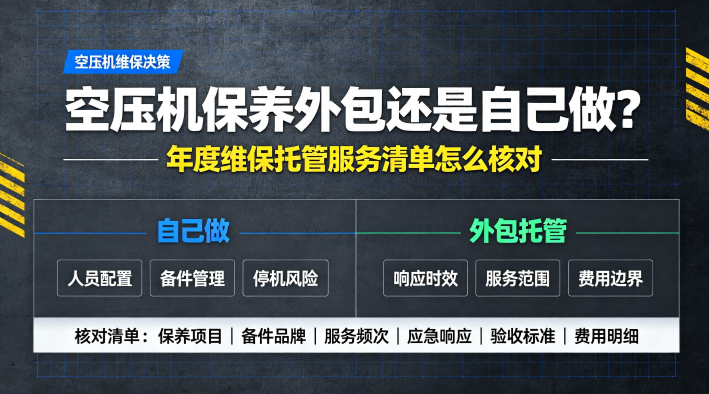 空压机保养外包还是自己做？年度维保托管服务清单怎么核对