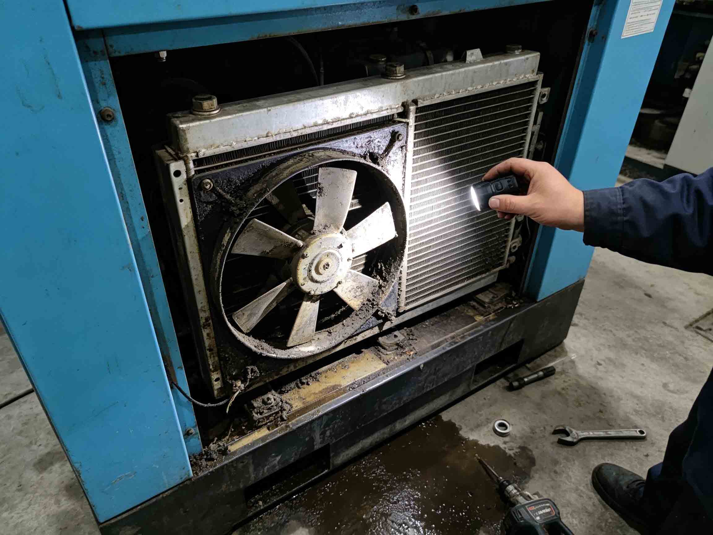 空压机冷却器多久清洗一次？风冷、水冷清洗方法